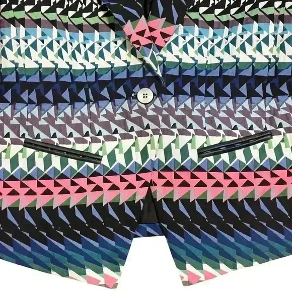 Robert Graham Women’s Blazer Size 6 Colorful Geometric Print Fun Bright Career - Picture 4 of 11